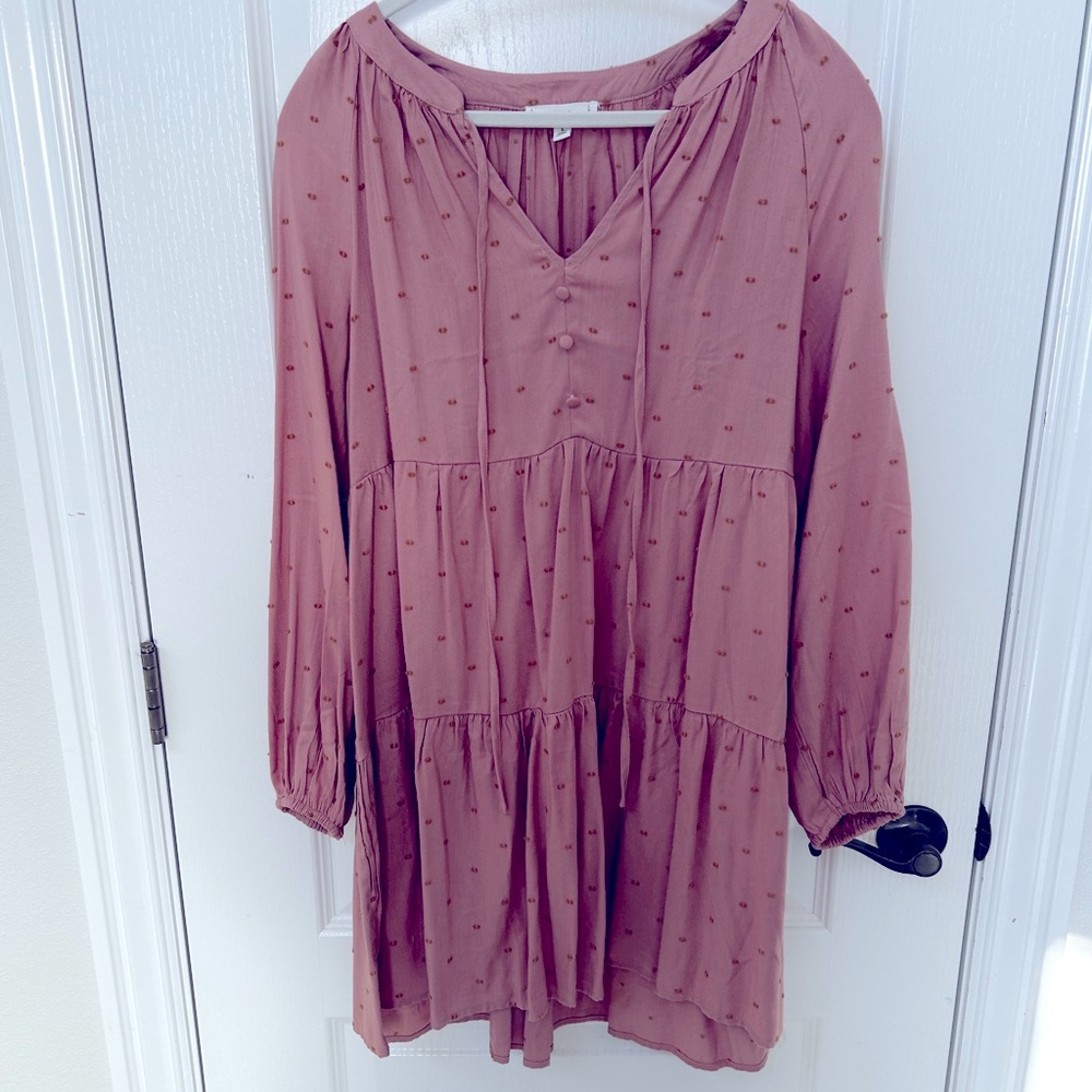 Long sleeve dress with puff embellishment